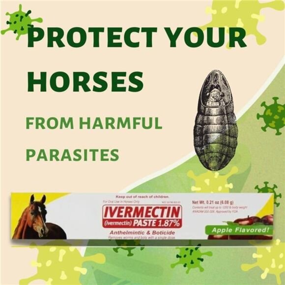 Ivermectin Horse Paste Apples Flavored, 6.08 g 1.87% (3-Pack)-Horse Dewormer NEW - Picture 4 of 5